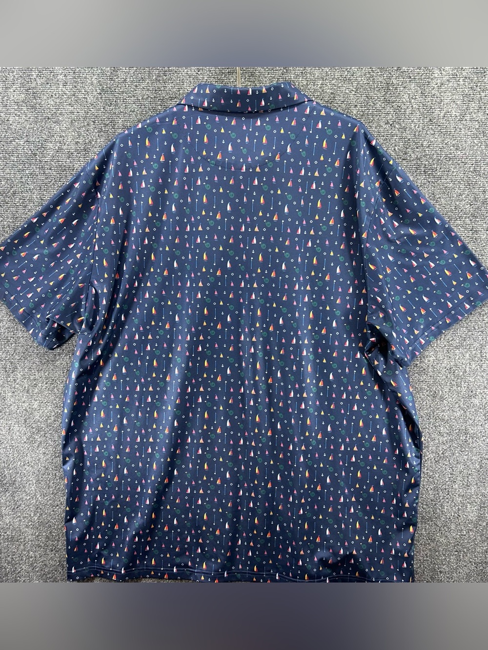 Bogey Bros Golf Polo Shirt Mens 2XL Blue Nautical Sailboat AOP Performance - Picture 8 of 9